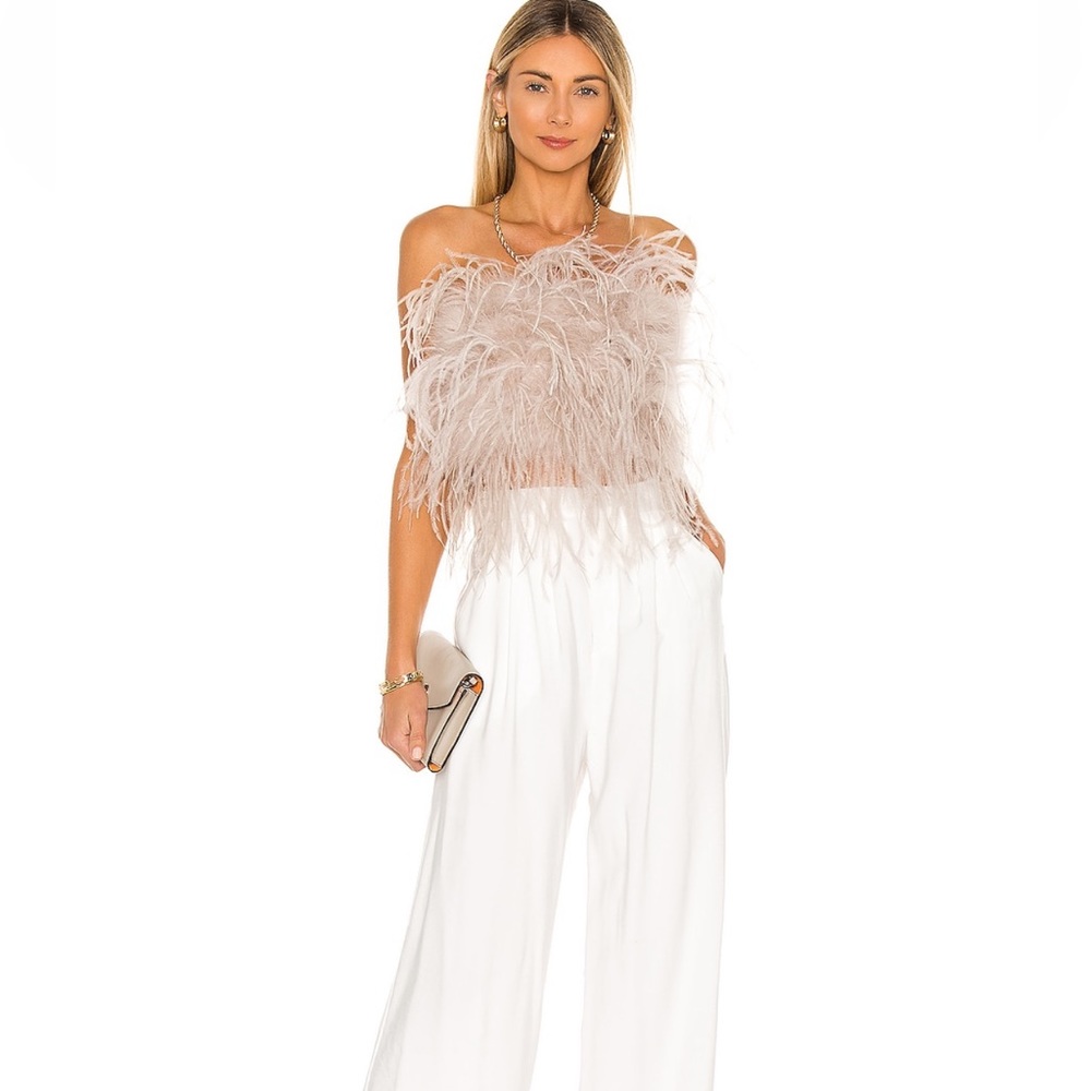 LAMARQUE FEATHER TOP IN DUSTY ROSE COLOR